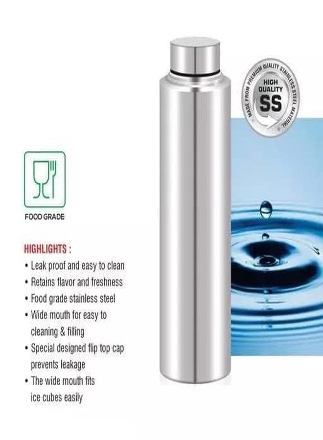 DHAVL Stainless Steel Water Bottle 1 Litre | Leak Proof, Durable & Rust Proof | Non-Toxic & BPA Free Steel Bottles 1+ Litre | Eco Friendly Stainless Steel Water Bottle (Pack of 1) - Image 4